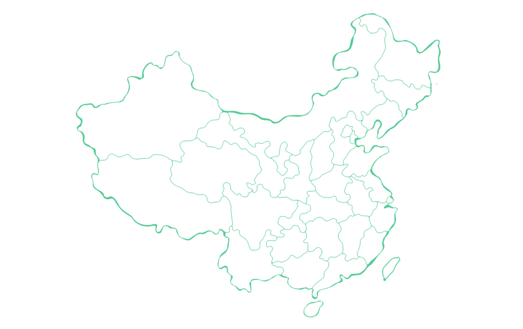 A map of China in stick figures
