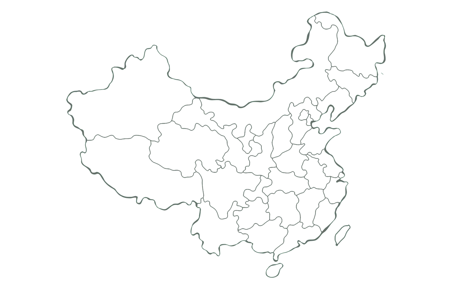 Simple strokes of China map